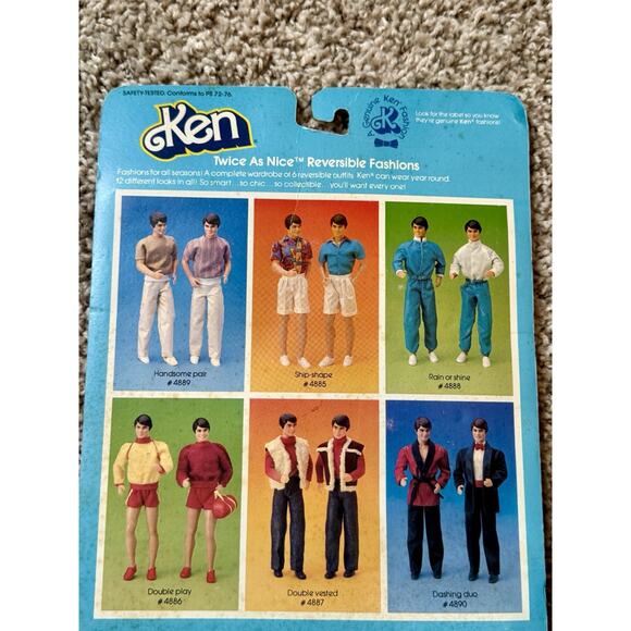 Vintage 1984 Mattel Ken Twice As Nice Reversible Fashions Double Play Set 4886 - Picture 5 of 7